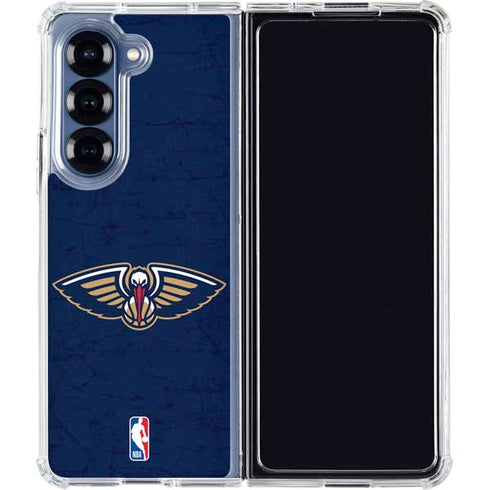 NBA New Orleans Pelicans Distressed Galaxy Z Fold6 Clear Case